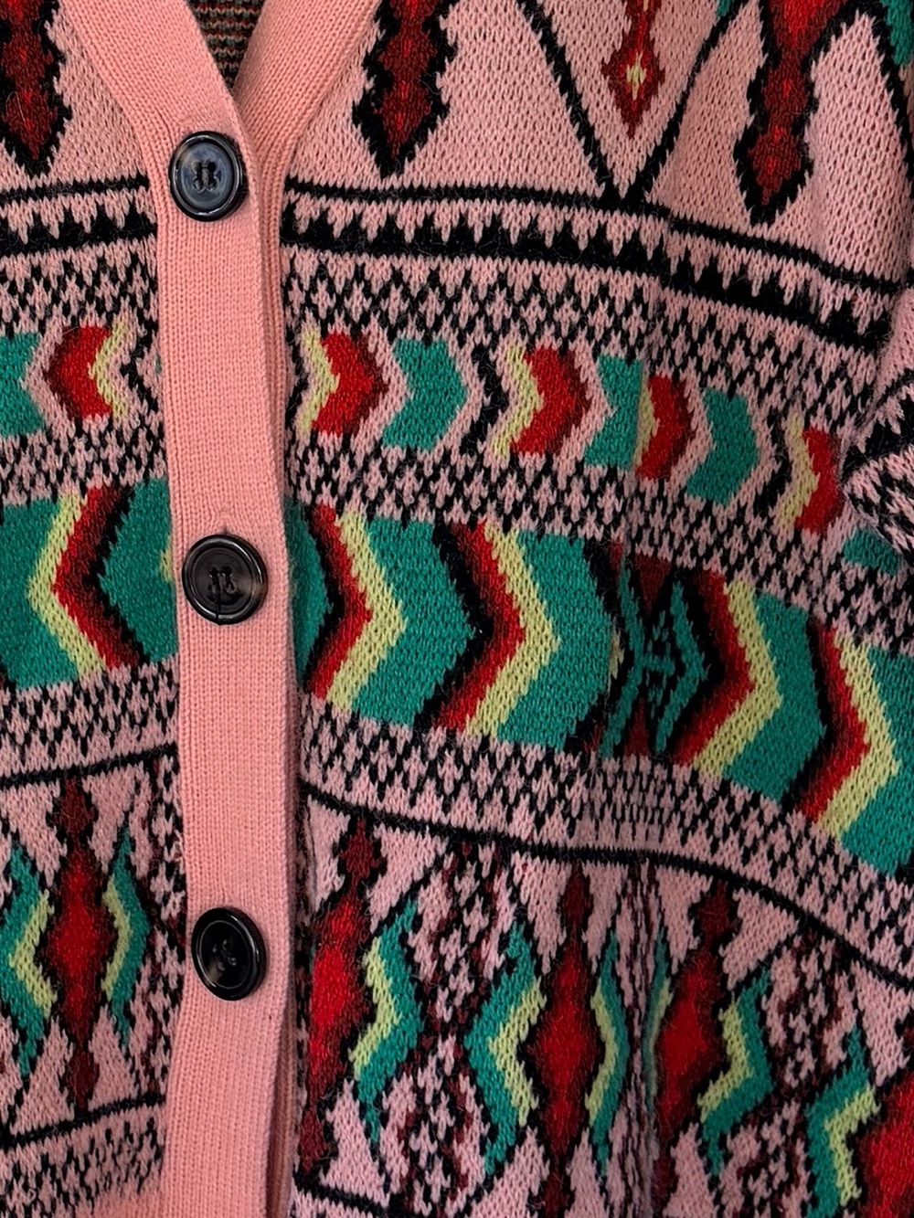 FARM Rio Pink Multi-Color Geometric Button Cardigan - Picture 4 of 4